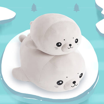 Soft Seal Hugging Pillow With Stars In The Eyes